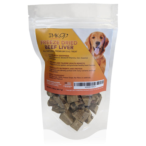 Freeze Dried Liver Treats for Dogs - Natural Taurine Source, 100% Pure, Premium Single Ingredient, Grain Free - Healthy Training Treats for Puppies, No Additives, Preservatives or Gluten - Made in USA