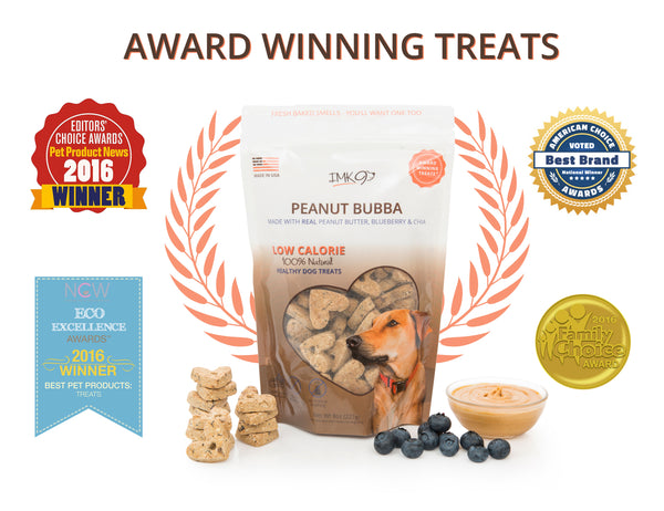 Organic Peanut Butter Dog Training Treats Biscuits - Low Calorie Diet Treat for Puppy or Large Pets - Vegetarian, Baked & Crunchy - All Natural Fiber, No Grain, Gluten - Blueberry Fruit, Made in USA